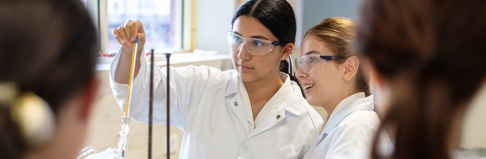 Students doing a science experiment.