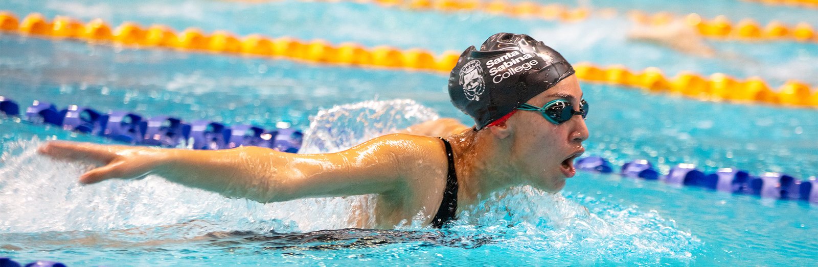 Student swimming at the college swimming carnival.